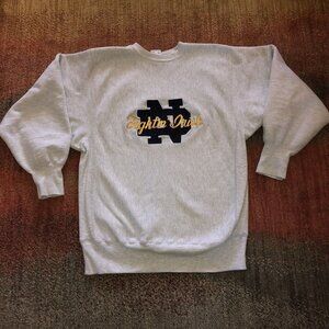 Vintage Champion Reverse Weave Sweatshirt Extra Large Grey Notre Dame Chest 42”